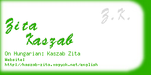 zita kaszab business card